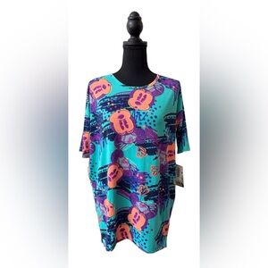 LuLaRoe: Colorful Mickey Mouse Graphic Long T-Shirt